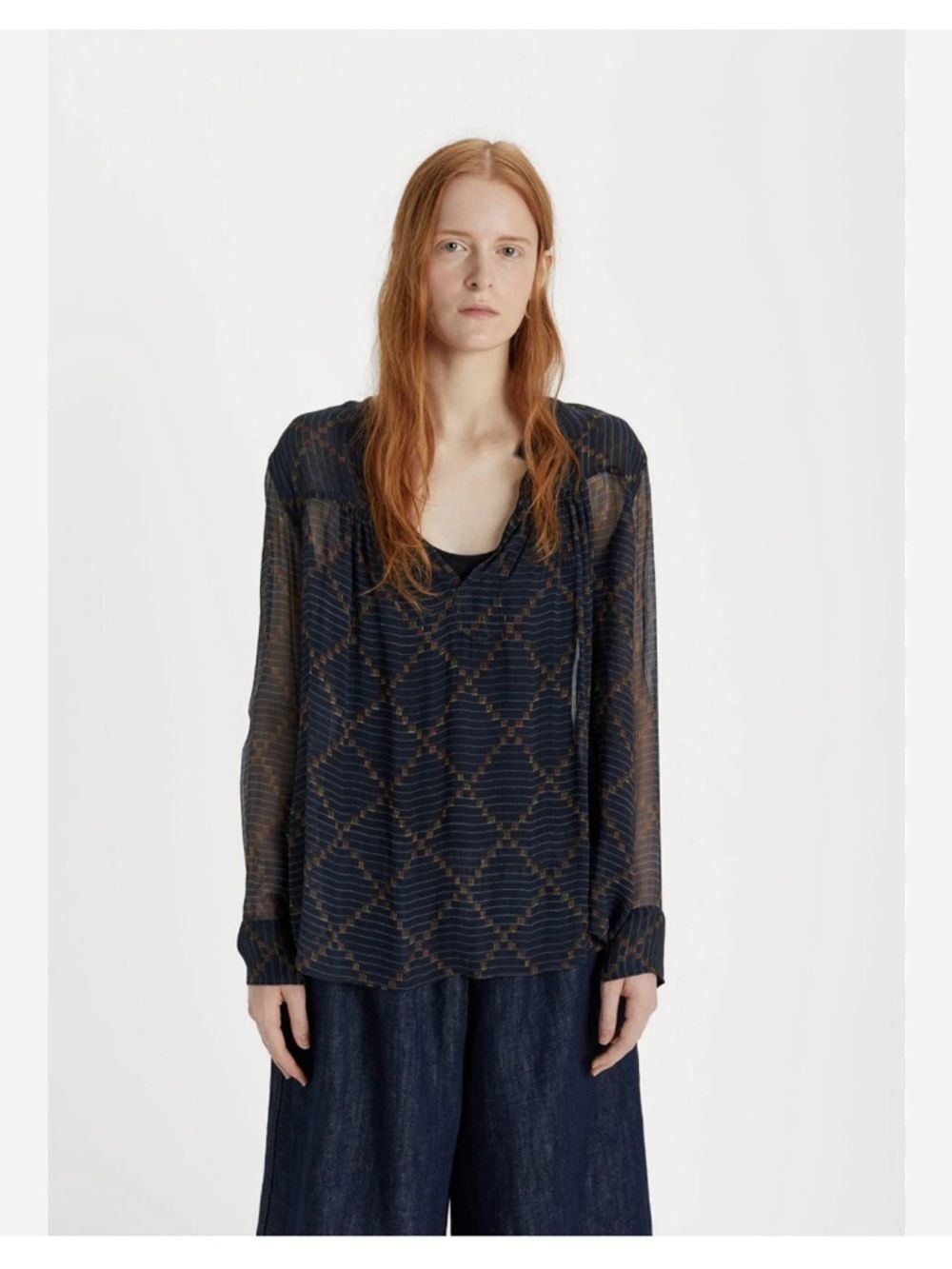 Isabel Marant Etoile Bowtie silk Chiffon Sheer Blouse Sz 38/ US XS